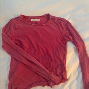 Pink free people Long Sleeve Top